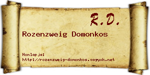 Rozenzweig Domonkos névjegykártya